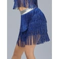 thumbnail image 3 of FEOYA Women's Fringe Dance Skirt Ladies Belly Dance Skirt Sequin Tassel Latin Skirt Sparkle Multi Layer Tassel Skirt S Blue, 3 of 6