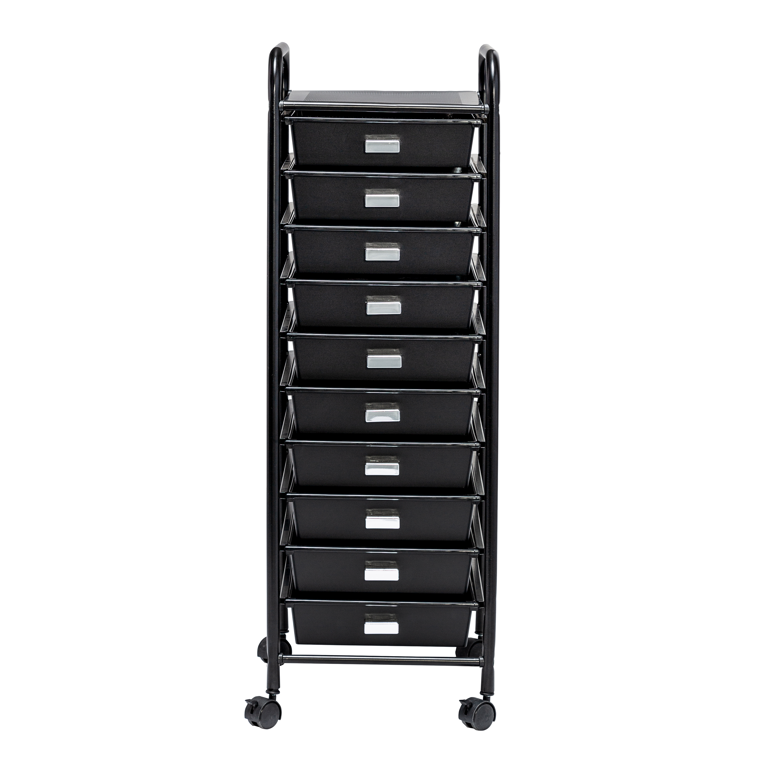 Honey-Can-Do Metal Frame Rolling Storage Cart with 10 Plastic Drawers, Black - image 5 of 9