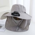 thumbnail image 5 of FUZHIQ Full Coverage Solar Fan Hat with Face Mask & Neck Flap, Wide Brim Rechargeable UV Protection Cooling Hat for Fishing Farming Cycling,B, 5 of 6