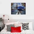 thumbnail image 4 of Orinice Vintage Blue Car Picture on Stretched Canvas, Wall Art Décor, Ready to Hang!20x16inch 20x16in, 4 of 5