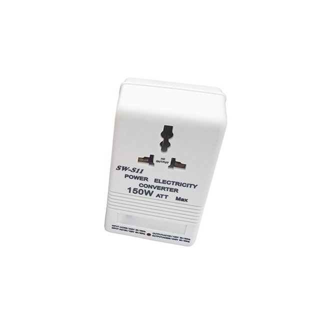Methold Convertidor de voltaje de Hotel para oficina en casa, electricidad de viaje, 110V a 220V, adaptador reductor, inversor regulador de fuente de Adaptadores de corriente Blanco S11 150W