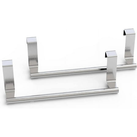 9" Over The Cabinet Towel Bar, Stainless Steel Dish Towel Holder for Cabinet Door, 2 Pack