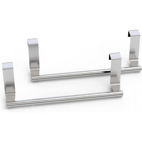 9" Over The Cabinet Towel Bar, Stainless Steel Dish Towel Holder for Cabinet Door, 2 Pack