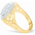 thumbnail image 4 of Floreo 10k Yellow Gold 15mm Two-Tone Flower CZ Openwork Ring, Sizes 5 - 13, 4 of 6