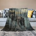 thumbnail image 2 of Orinice Wolf Fleece Throw Blanket for Bed  Night Wolf Lightweight Super Soft Plush Flannel Throw Blanket for Women, Men and Kids Valentine Day Wolf Gifts Decor 40x50in, 2 of 6