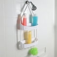 thumbnail image 4 of Home Basics 2 Shelf Perforated Plastic Shower Caddy with Suction Cups, White, 4 of 5