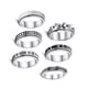 thumbnail image 1 of Sonducket 6 piezas de acero inoxidable resistente al desgaste antiestrés anillos de ansiedad resistente a la corrupción forma de fase Type2 NO2, 1 of 6