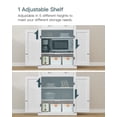thumbnail image 3 of 72”H Kitchen Pantry Cabinet with 4 Doors and 1 Drawer, Freestanding Tall Storage Cupboard with 6 Hanging Shelves and Adjustable Shelves for Kitchen, White, 3 of 11