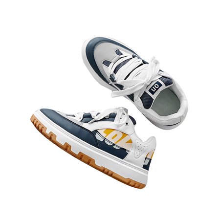 

Fangasis Men Sneakers Sport Walking Shoe Breathable Athletic Shoes Mens Trainers Daily Patchwork Comfort Flats White Blue 8