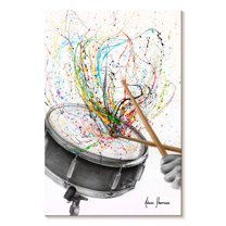 Elephant Stock Beat Of The Drum Wall Art - Vertical Canvas Wall Art - Living Room Wall Decor - Music Canvas - White And Gray Decor By Ashvin Harrison - 30" x 45"