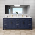 thumbnail image 2 of Wyndham Collection Beckett 84" Wood Double Bathroom Vanity in Blue/Gold, 2 of 6