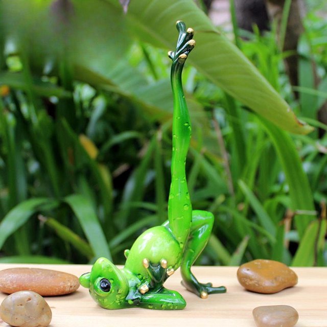 Figuras de Rana de Yoga BLESIY 4 Piezas Estatua de Animal Resina 13 cm x 10,2 cm 16 cm x 16 cm 20,5 cm x 12 cm 11 cm x 7 cm x 19 cm