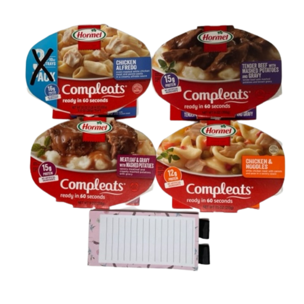 Hormel Compleats Variety 4 pack, 1 Chicken Alfredo, 1Tender Beef, 1