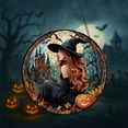thumbnail image 4 of Witch And Moon Glass Suncatcher, Moon Witch Window Hanging, Witch Spooky Halloween Decor, Witches Pumpkin Suncatcher, Halloween Pumpkin 4327268462, 4 of 4