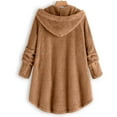 thumbnail image 4 of UoCefik Sweater Coats for Women Winter Oversized Fleece Jackets Fuzzy Warm Button Down Cardigan Hooded Outwear Jacket Earthy Yellow L, 4 of 5