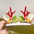 thumbnail image 3 of 2 piezas/juego de pinzas para el pelo con orejas de alce de Navidad Kawaii para mujer y niña, horquillas para el pelo de Papá Noel y muñeco de nieve, pasadores para fiesta de Navidad para niños, tocad, 3 of 5
