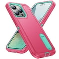 thumbnail image 2 of for iPhone 15 Pro Max Case, iPhone 15 Pro Max Phone Case with Built in Kickstand, Shockproof/Dustproof/Drop Proof Heavy Duty Military-Grade Rugged Protective Cover for iPhone 15 Pro Max,Rose Red, 2 of 9