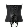 thumbnail image 6 of DHFJKG PU Leather Overbust Corset For Women Solid Color Zipper Bodyshaper Bustiers For Going Out Party Dance Club Stylish Waist Cincher Tops, 6 of 8