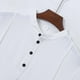 thumbnail image 5 of Camisa de Manga Corta Plisada con Botón de Cuello en V, Mezcla de Algodón de Poliéster Top de Vacaciones de Playa, Suelto para Hombres, 5 of 8
