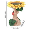 thumbnail image 4 of Matsuzay Decoración de jardín, bañera de girasol para pájaros, resina de hadas, diseño exquisito, Color vivo, comedero para pájaros de color sólido Artesanía Matsuzay HA012400-00B, 4 of 6