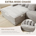 thumbnail image 4 of Tabaray 111'' Modern Sectional Sofa, L-Shaped Corduroy Couch with Left Chaise Daybed, Extra-Wide Oversized Lounge, 8 Pillows, Corner Sofa Set for Living Room, Apartment, Office, Hotel, Bedroom, Grey, 4 of 17