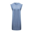thumbnail image 4 of XVJRHAK Womens Spring Dresses Women's Summer Solid Color Sleeveless Loose Casual Long Dress (Blue,S), 4 of 4