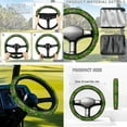 thumbnail image 4 of Jeiento Golf Cart Seat Covers 4 PCS with Steering Wheel Cover and 2PCS Golf Cart Flags St. Patrick's Day Highland Cow Golf Cart Seat Cushions Cover 13-14 Inch Steering Wheel Covers Mini Flags, 4 of 5