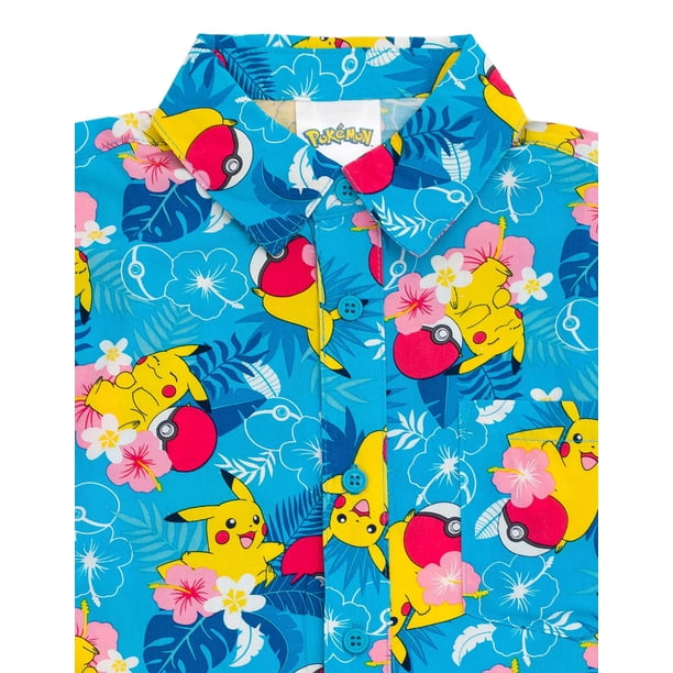 pokemon dress shirt Pokmon By Loiter Gengar Split Button Up Black/Purple Get ready to catch em all in style with our Pokemon Pikachu Family Matching Hawaiian Button Down Shirt Graniph x Pokemon Pikachu Mens