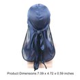 thumbnail image 5 of Tapón Silky Cap Bonnet Headwraps con la elasticidad de la moda de la cola larga Flexible ajustable para los ciclistas Hip-Hop Lovers Daily Decoration Navy Black Edge Inevent AP008480-05B, 5 of 5