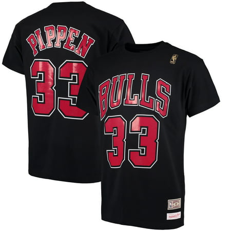 Scottie Pippen Chicago Bulls Mitchell & Ness Hardwood Classics Retro Name & Number T-Shirt - (Chicago Bulls Best Record Ever)