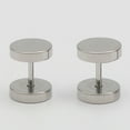 thumbnail image 4 of Grandest Birch Stud Earrings Simplicity Decoration Non-allergic Round Men Ear Studs Birthday Gift Stainless Steel Red, 4 of 8