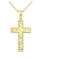 thumbnail image 2 of US GOLD Handcrafted 10kt Gold Lattice Cross Charm Pendant, 2 of 3