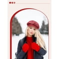 thumbnail image 5 of Minzimin Newsboy Caps for Women 8 Panel PU Leather Apple Cap Vintage Beret Hat Gatsbie Hat for Women Gift, 5 of 6