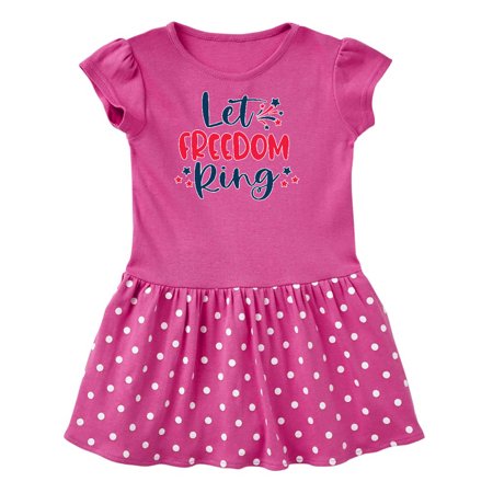 

Inktastic 4th of July Let Freedom Ring with Stars Gift Toddler Girl Dress