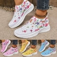 thumbnail image 6 of Oyedens Rhinestones Floral Walking Shoes for Women Comfort Slip on Sock Shoes Running Tennis Sneakers, 6 of 7
