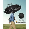 thumbnail image 4 of Conlun Chakipee Travel Compact Umbrella Windproof-Portable Automatic Umbrellas for Rain,Folding Umbrella with Double Vented Canopy 210T Fabric 102cm Span-9 Ribs Umbrella,Black, 4 of 7