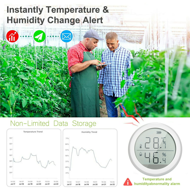 WiFi Thermometer, Diivoo Humidity Sensor Compatible with Alexa, Smart  Thermometer Hygrometer with App Notification Alert, Remote Temperature  Monitor for Home, Greenhouse, Car, Indoor, Pets - Yahoo Shopping