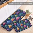 thumbnail image 5 of 2-Piece Kitchen Rugs Set Non-Slip Mats Carpet Floor for Kitchen, Bathroom (19.7"x27.6" & 19.7"x47.2") Colorful Christmas Trees Pattern, 5 of 7