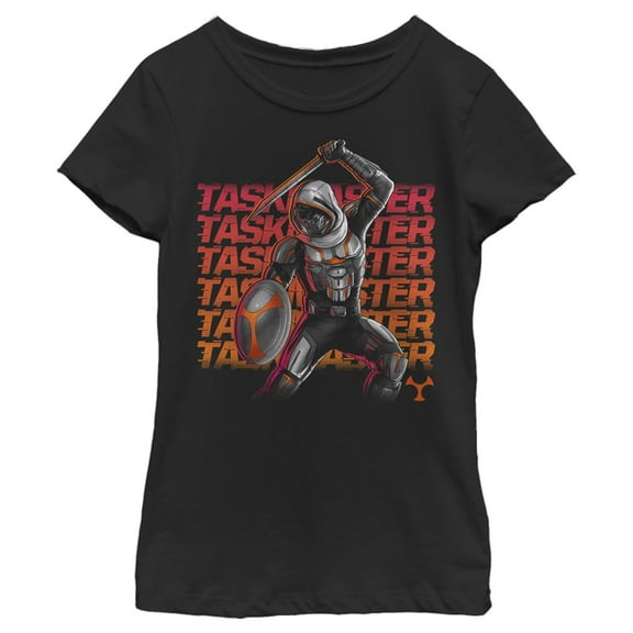 Girl's Marvel Black Widow Taskmaster Battle  Graphic Tee Black Large