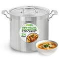 thumbnail image 1 of Stainless Steel Cookware Stock Pot - 24 Quart, Heavy Duty Induction Pot, Soup Pot with Stainless Steel, Lid, Gas, Induction, Ceramic, Glass and Halogen Cooktops Compatible - NCSPT24Q, 1 of 7