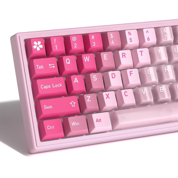 COSTOM 150 Keys Pink Keycaps Cherry Profile Clear Keycaps Set Fit for 61/64/87/104/108 Cherry Mx Switches Mechanical Keyboard