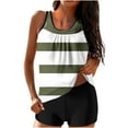 thumbnail image 2 of Ayfxijin Women's High-Waisted Tummy Control Tankini,Striped Two-Piece Split Swimwear S-XXL, 2 of 6