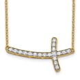 thumbnail image 2 of Auriga 14K Yellow Gold Lab Grown Diamond Sideways Cross Necklace for Women (0.25ct, Color- G-H, Clarity- VS1), 2 of 6
