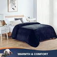 thumbnail image 6 of Walensee Ultra Soft Microplush Fleece King Blanket, 108" x 90", Navy, Machine Washable, 6 of 8