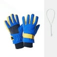 thumbnail image 4 of Riecok Winter Two Gloves Toddler Water Resistant Elastic Wrist Solid Color Snowboard Warm Mittens for Boys Girls Blue 5 Years, 4 of 6