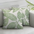 thumbnail image 2 of COMIO  Leaf Decorative Throw Pillow Cover Tropical Green Leaves Pillow Case for Couch Sofa Bedroom, Plant Monstera Leaf Pillow Cover Handmade Pillowcase Set of 2, 2 of 6