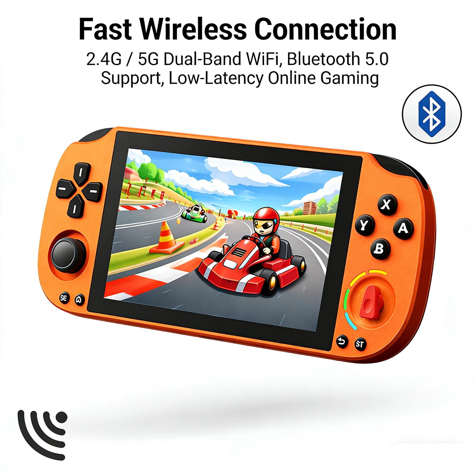 Android Gaming Handheld Console, 5" FHD 1080P Touch Screen, Helio G85, Hall Effect Joystick, WiFi 2.4/5G Bluetooth 5.0, 4000mAh Battery, 3GB+32GB, TF Card up to 512GB