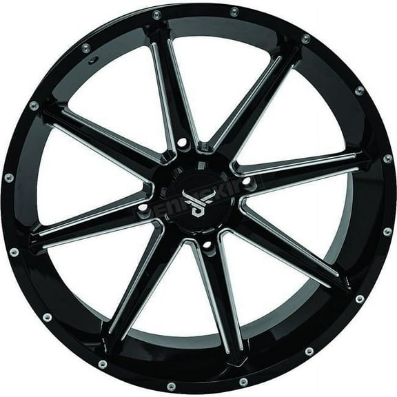 Quadboss Quad Boss Slicer Wheels 20X7, 4/156, 4 3 Gloss Black/Machined 608591