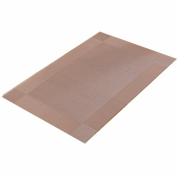 HWHCGZ 1Pcs PVC Table Mats Woven Vinyl Placemats Heat-Resistant Non Slip Placemats Washable Easy to Clean for Dining Table 45cm*30cm Rose Gold2