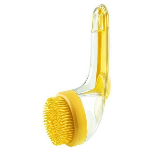 Methold Cepillo de baño para mascotas de silicona ABS, 2 unidades, limpieza rápida y profunda con dispensador de jabón. Aseo de mascotas amarillo
